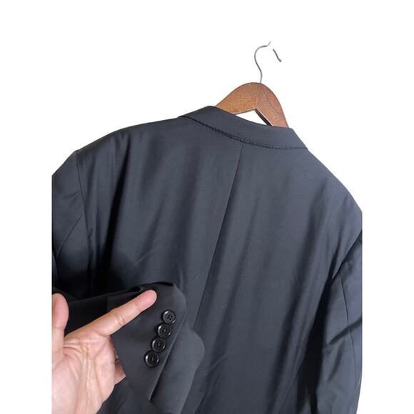 Isaia Napoli Aquaspider 160's 100% Wool Jacket Sport Coat Black Mens 58R - Picture 13 of 13